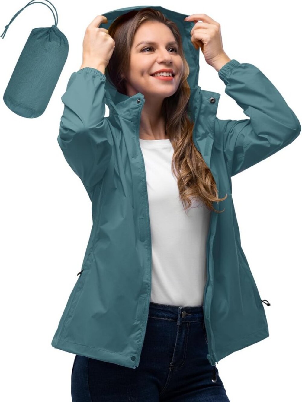 Lightweight Waterproof Women's Rain Jacket - Packable & Stylish for Travel